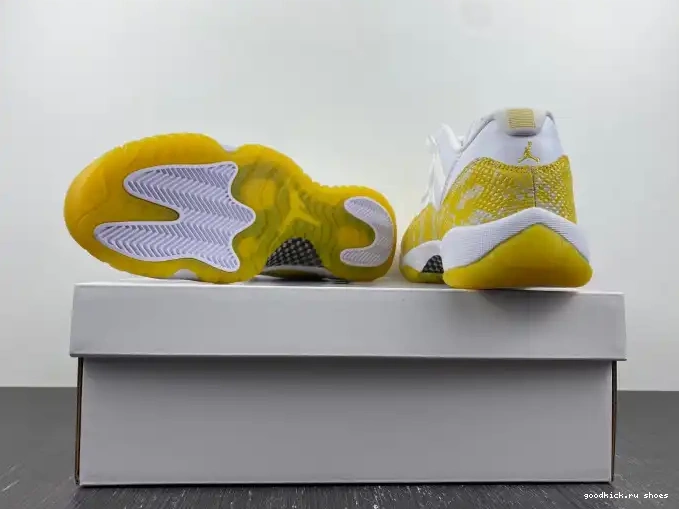Rep AH7860-107 11 Low Air WMNS Jordan Yellow Snakeskin 0613